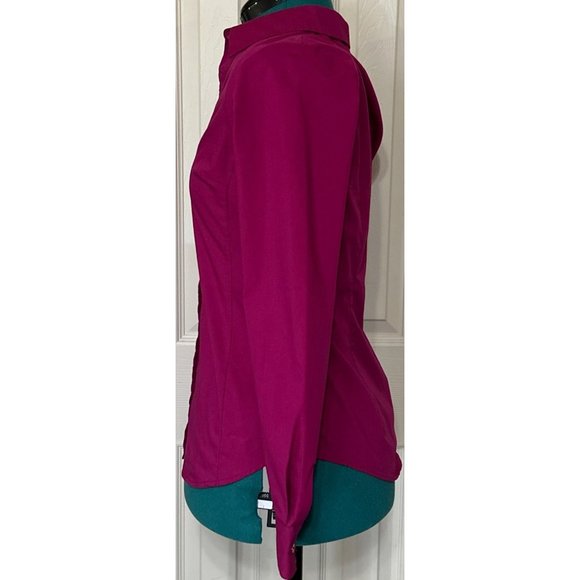 Worthington Brand V-Neck Blouse Burgundy Color Cotton Poly Blend Women's Size 4 - Picture 7 of 15